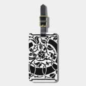 イニシャルCモノグラム。フローラ名パカスタマイズターン ラゲッジタグ (正面縦)