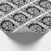 イニシャルCモノグラム。フローラ名パカスタマイズターン ラッピングペーパー (角)