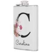 イニシャルC ピンク ボヘミアンスタイル 花柄 フラスク (左)