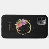 イニシャルC フローラルモノグラム 名前をカスタマイズ Case-Mate iPhoneケース (裏面(横))