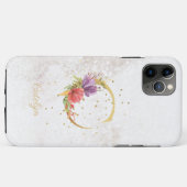 イニシャルC フローラルモノグラム 名前イニシャル オーダーメイド Case-Mate iPhoneケース (裏面(横))