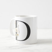 イニシャルDソフトカラー花コーヒーマグ コーヒーマグカップ (正面左)