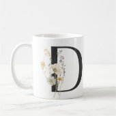 イニシャルDソフトカラー花コーヒーマグ コーヒーマグカップ (左)