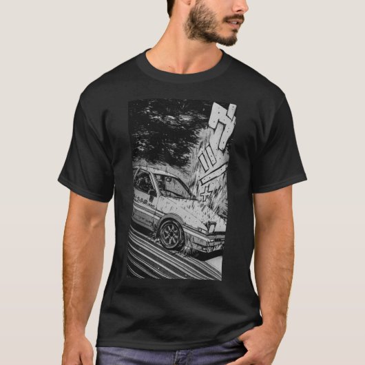 イニシャルDトヨタAE86漂流プレミアムTシャツ Tシャツ (正面)