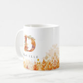 イニシャルDモノグラムの秋株 コーヒーマグカップ (正面左)