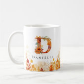 イニシャルDモノグラムの秋株 コーヒーマグカップ (左)