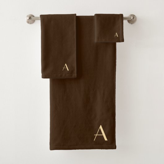 イニシャルDk Brownでパーソナライズ バスタオルセット (インサイチュ)