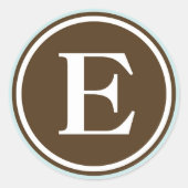 イニシャルEモノグラムサークルレター印鑑パーティーの好意 ラウンドシール (正面)
