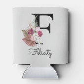 イニシャルFモノグラムピンクフローラ 缶クーラー (裏面)