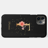 イニシャルF フローラルモノグラム 名前入り Case-Mate iPhoneケース (裏面(横))
