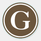 イニシャルGモノグラムサークルレター印鑑パーティーの好意 ラウンドシール (正面)