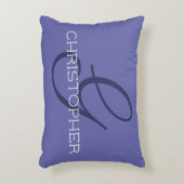 イニシャルG名前をカスタムするヴェリーペリブルーペリウィンクル アクセントクッション (正面(垂直))