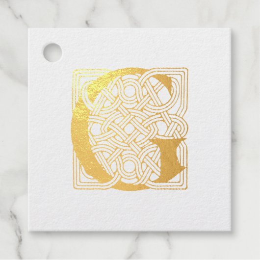 イニシャルG アンティークケルトノットモノグラム フェイバータグ (正面)