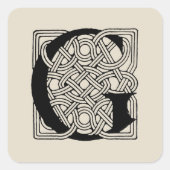 イニシャルG アンティークケルトノット モノグラム スクエアシール (正面)