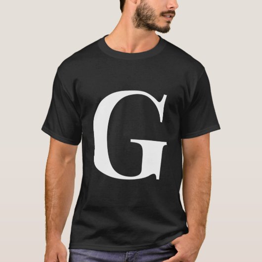 イニシャルG 名前入りアルファベット Tシャツ (正面)