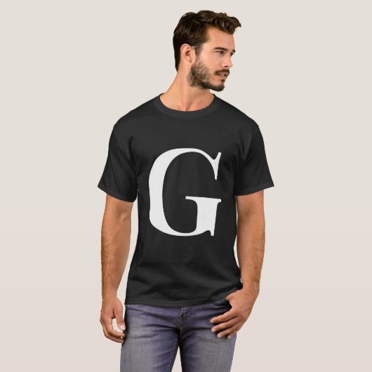 イニシャルG 名前入りアルファベット Tシャツ (正面フル)