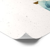 イニシャルHゴールデンアンドブルーフローラモノグラムポスター ポスター (角)