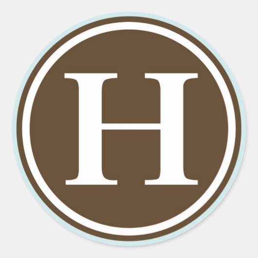 イニシャルHモノグラムサークルレター印鑑パーティーの好意 ラウンドシール (正面)