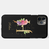 イニシャルH フラワーモノグラム 名前をカスタマイズ Case-Mate iPhoneケース (裏面(横))
