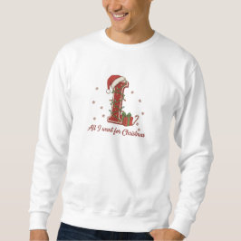 イニシャルIのクリスマスモノグラムデザイン スウェットシャツ