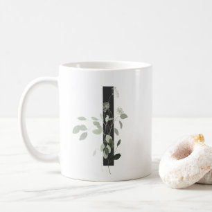 イニシャルIソフトカラー花コーヒーマグ コーヒーマグカップ