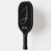 イニシャルJのモノグラムの水彩画の花の先生 ピックルボールラケット (左)