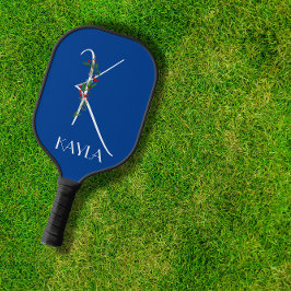 イニシャルKのモノグラム ウォーターカラー 赤い花 グランドマム ピックルボールラケット