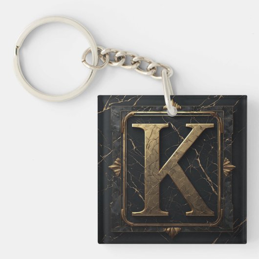 🔑イニシャルKモノグラムギフト � подарок男性向け🎁 キーホルダー (正面)