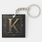 🔑イニシャルKモノグラムギフト � подарок男性向け🎁 キーホルダー (裏面)