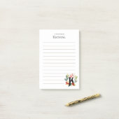 イニシャルKモノグラムリースライン ポストイット (デスク上)