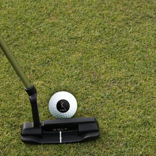 イニシャルKモノグラム赤フローラグランドマブラック ゴルフボール