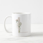 イニシャルLソフトカラーフラワーコーヒーマグ コーヒーマグカップ (左)