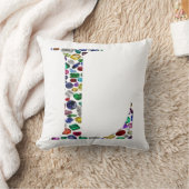 イニシャルL クッション (ブランケット)