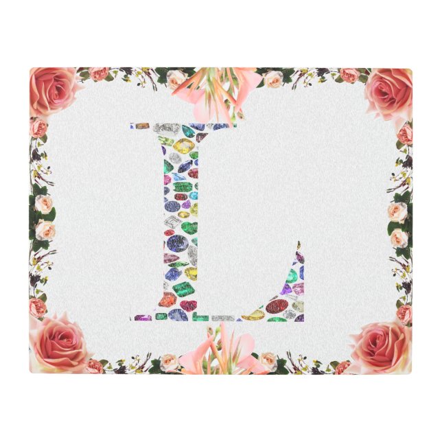 イニシャルL メタルプリント (正面)