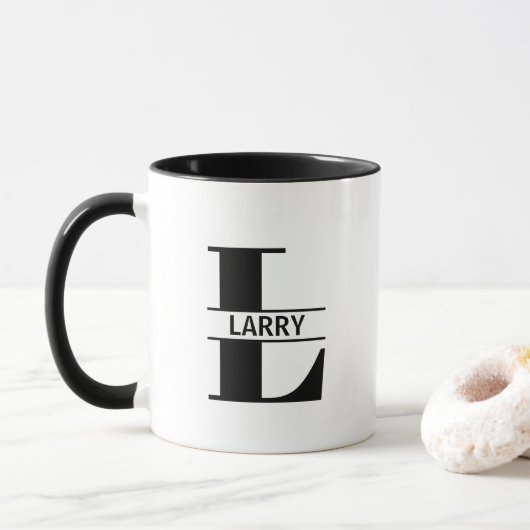 イニシャル'L' 名入れ マグカップ (ドーナツ)