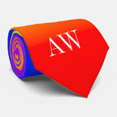 イニシャルLGBTレインボープライドフラググラデーションストライプ ネクタイ (ロール)