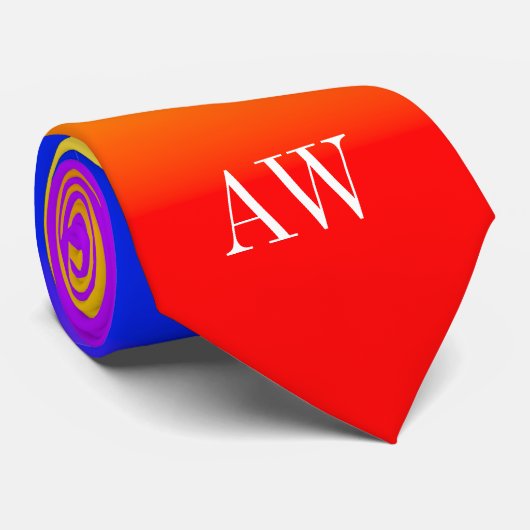 イニシャルLGBTレインボープライドフラググラデーションストライプ ネクタイ (ロール)