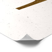 イニシャルMゴールデンアンドブルーフローラモノグラムポスター ポスター (角)