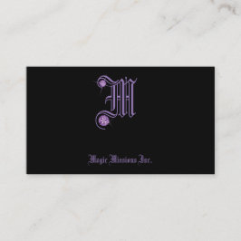 イニシャルMパープルラインストーンジュエラーズビジネスカード 名刺