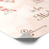 イニシャルMベビーネームモノグラムアートプリント ポスター (角)