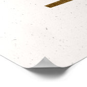 イニシャルNゴールデンアンドブルーフローラモノグラムポスター ポスター (角)