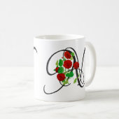 イニシャルN、ヴィンテージNasturtium Coffee Mag コーヒーマグカップ (正面右)