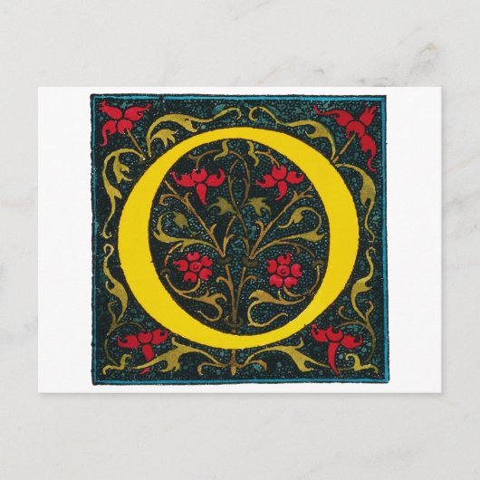 イニシャルO、1520年。 ポストカード (正面)