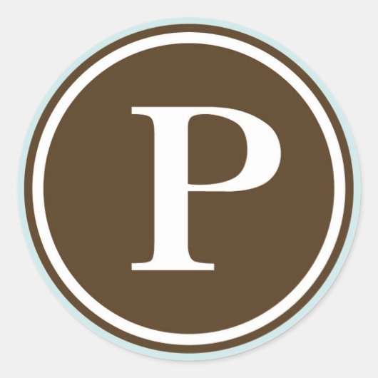 イニシャルPモノグラムサークルレター印鑑パーティーの好意 ラウンドシール (正面)