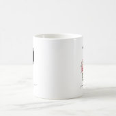 イニシャルPモノグラム フローラル ピンクのバラ マグ (中央)