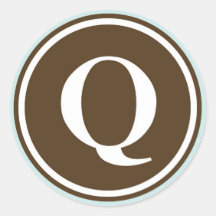 イニシャルQモノグラムサークルレター印鑑パーティーの好意