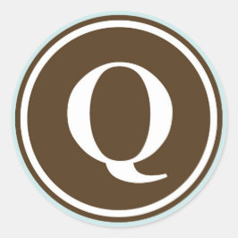 イニシャルQモノグラムサークルレター印鑑パーティーの好意 ラウンドシール
