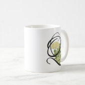 イニシャルQ、ヴィンテージクイーンアンズレースコーヒーマグ コーヒーマグカップ (正面右)