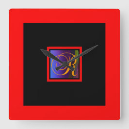 イニシャルRモノグラム スクエア壁時計