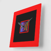 イニシャルRモノグラム スクエア壁時計 (傾斜)